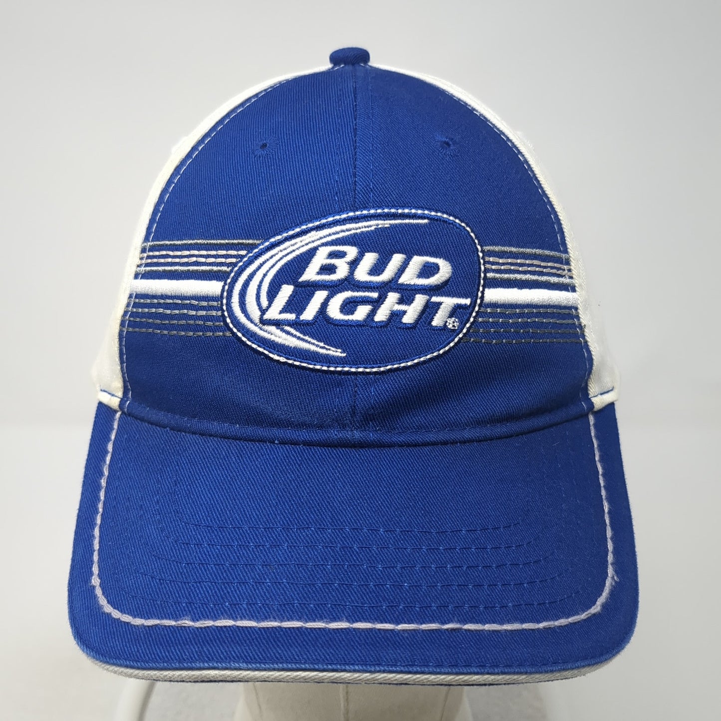 Bud Light Strapback Baseball Cap Blue One Size Adjustable Embroidered 6 Panel