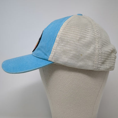 Sportsman Trucker Hat Blue Beige One Size Mesh Back Snapback Landscape Patch
