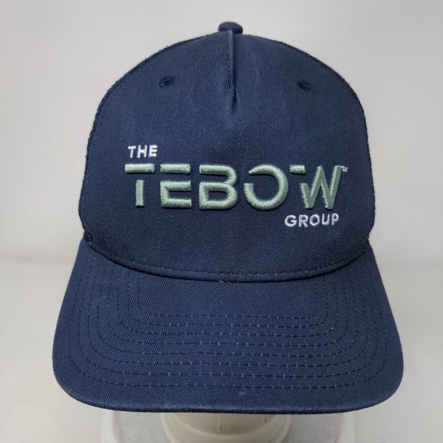 The Tebow Group Snapback Trucker Hat Blue One Size Mesh Back 6 Panel Dome Hats