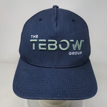 The Tebow Group Snapback Trucker Hat Blue One Size Mesh Back 6 Panel Dome Hats
