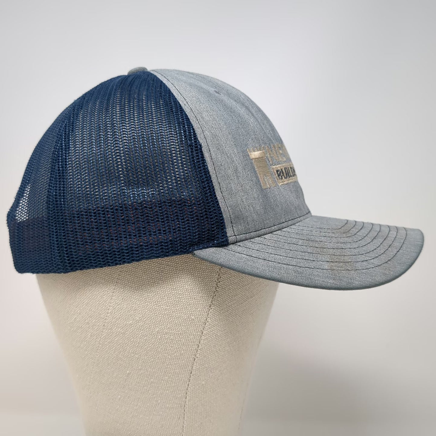 Richardson 112 Trucker Hat Blue One Size New Castle Building Products GAF Logo