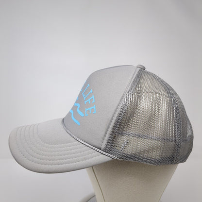 Lake Life Snapback Mesh Back Rope Trucker Hat Gray One Size Solid Otto