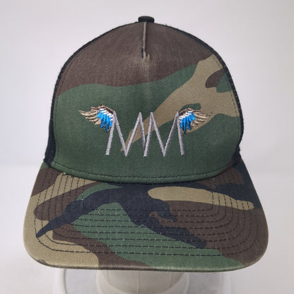 MM Wings Snapback Mesh Back Trucker Hat Multi Camo One Size New Era