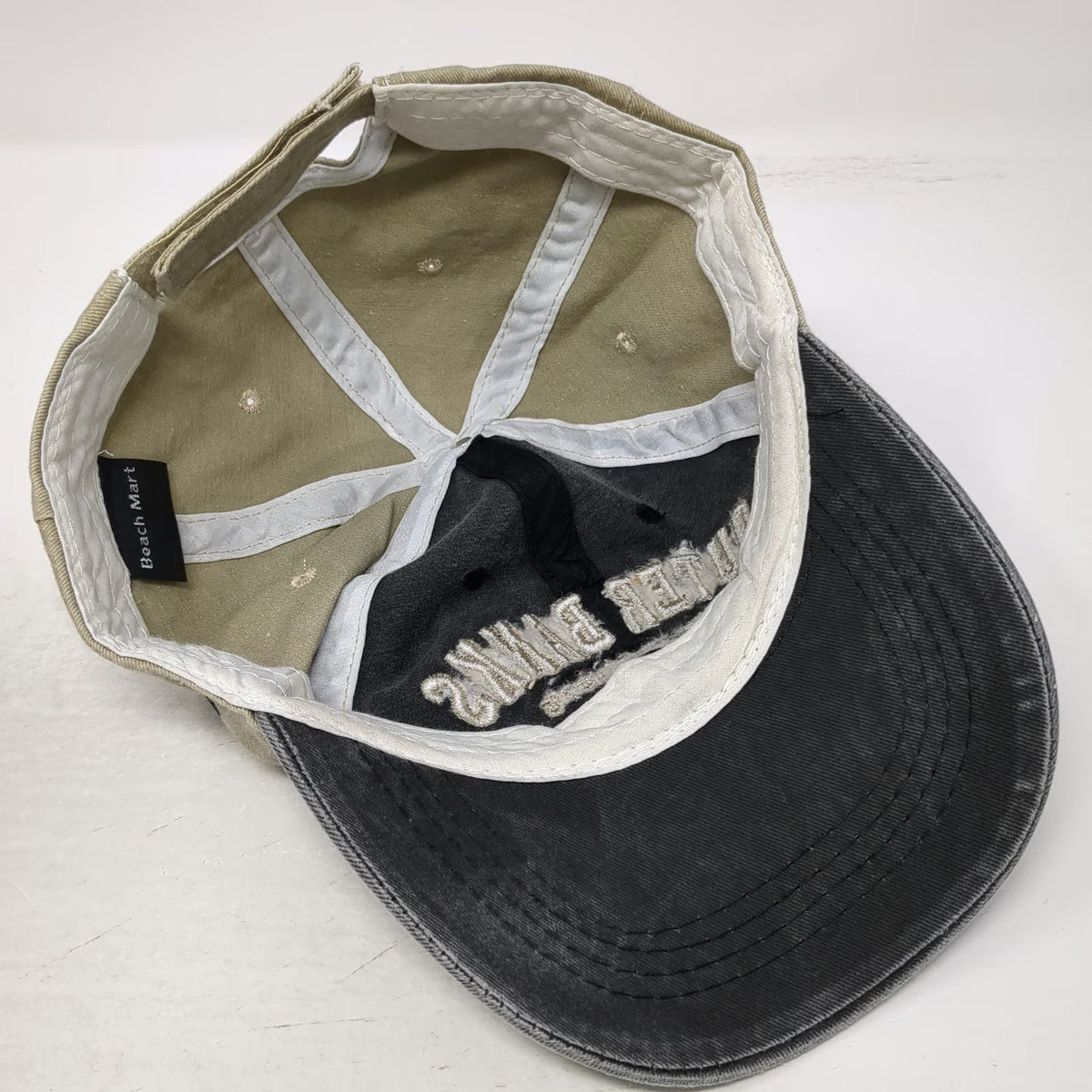 Beach Mart Baseball Cap Black Beige One Size Outer Banks NC Oars Strapback Hat