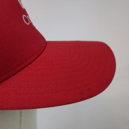 Flexfit Baseball Cap Red XL Consigli Construction Logo US Flag Patch Hat