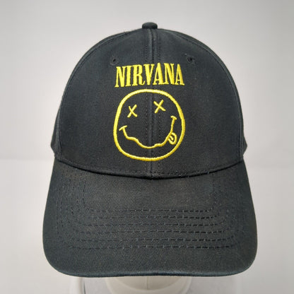 Nirvana Snapback Hat Black One Size Embroidered Adjustable 6 Panel