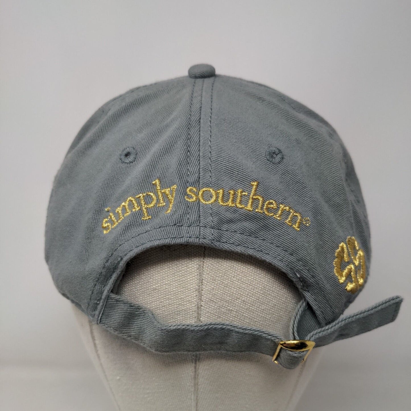 Live Life Simply Pig Slideback Hat Gray OSFM Embroidered Simply Southern