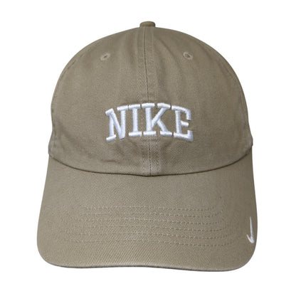 Nike Slideback Hat Tan One Size Adjustable Embroidered Swoosh 6 Panel Cotton