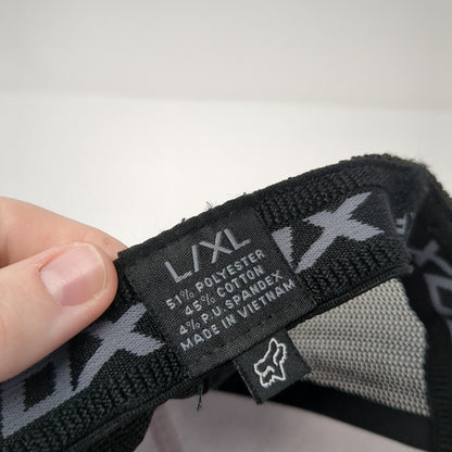 Fox Fitted Mesh Back Trucker Hat Red L/XL Stretch Flexfit Colorblock