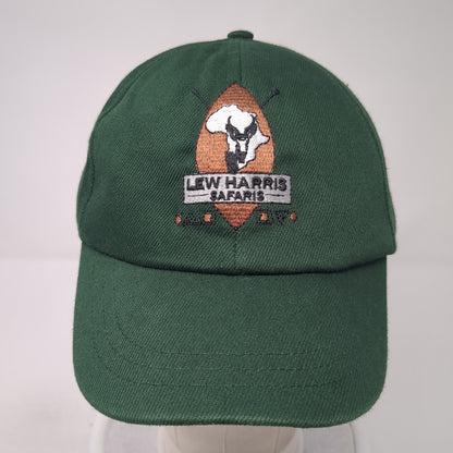 Lew Harris Safaris Strapback Baseball Cap Green One Size Adjustable Embroidered