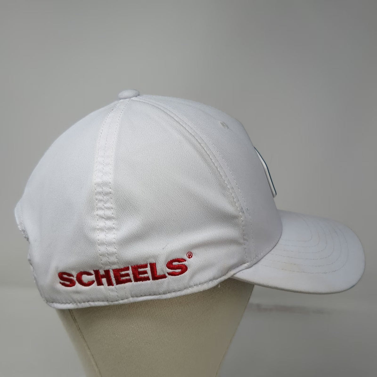 PING 5 Panel White Hat OSFM Snapback Rubber Patch Scheels Golf Gray Adjustable