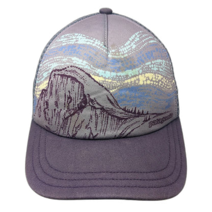 Patagonia Trucker Hat Purple One Size Half Dome Mountain Graphic Mesh Snapback