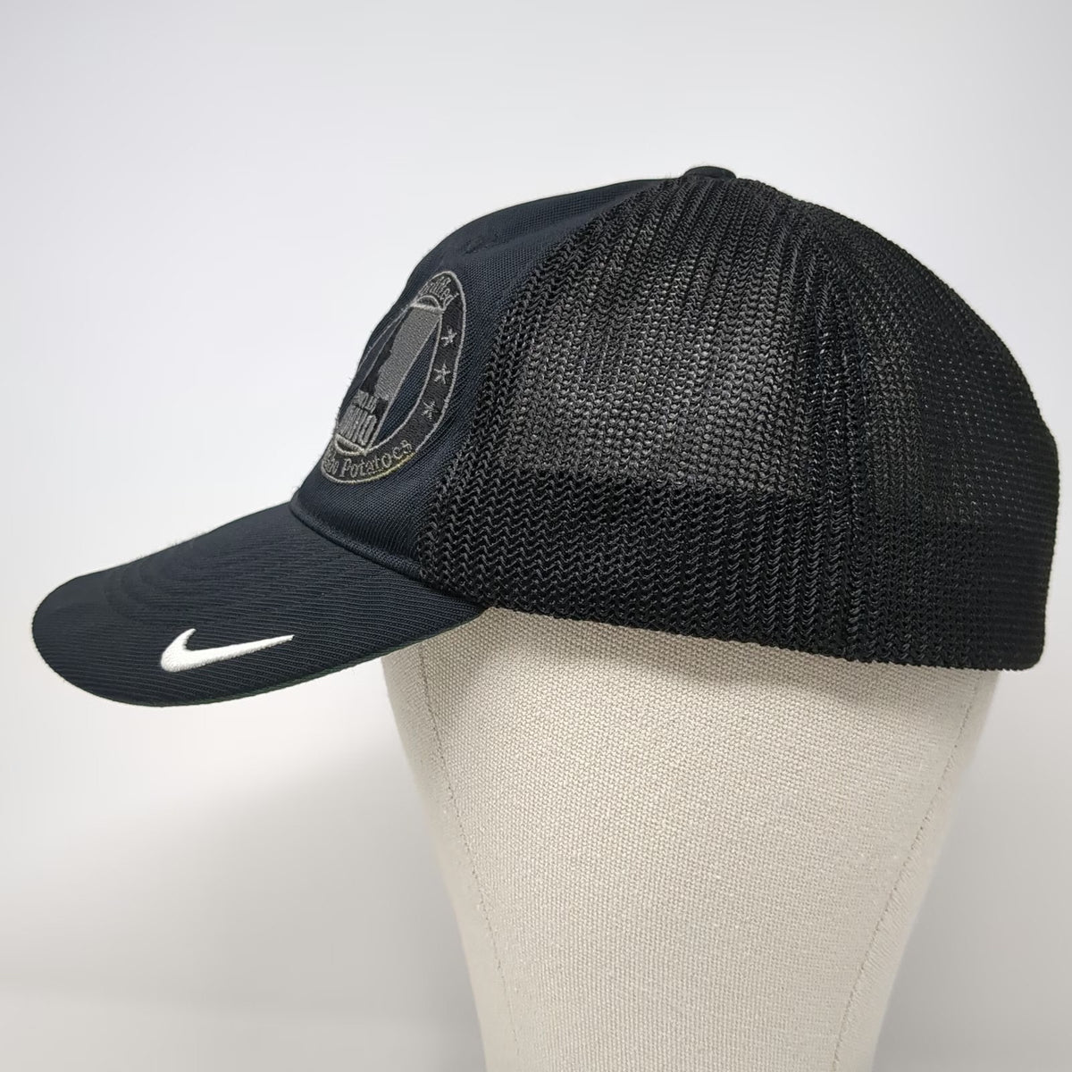 Nike Baseball Cap Black One Size Idaho Potatoes Mesh Back Fitted Golf Swoosh Hat