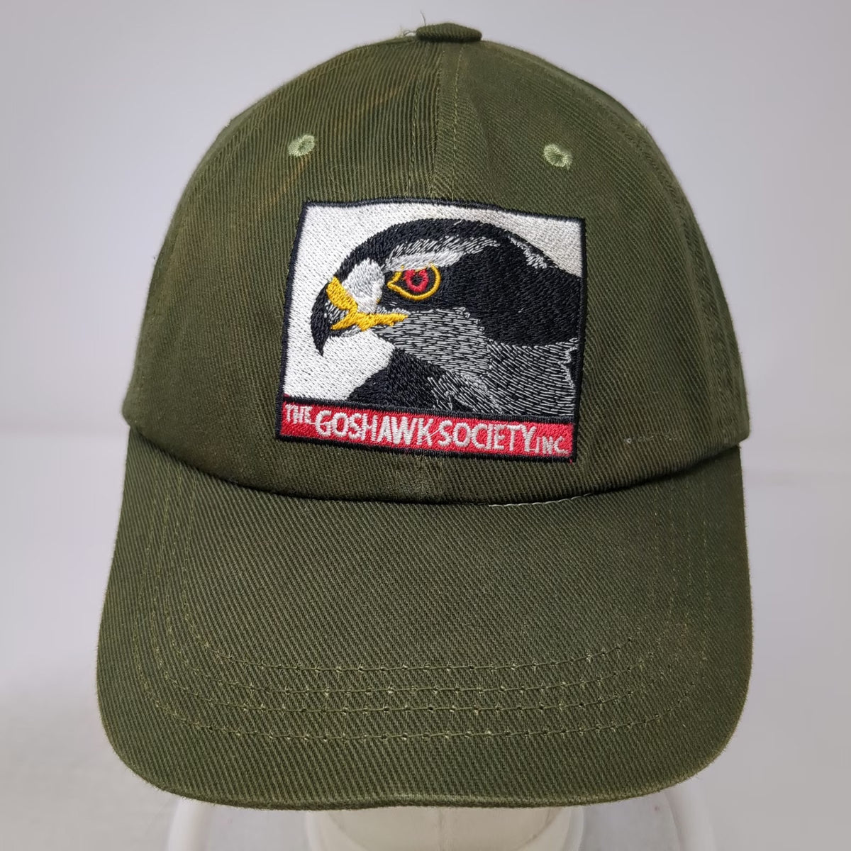 Goshawk Society Inc Embroidered Patch Green One Size Baseball Cap Hat Bird