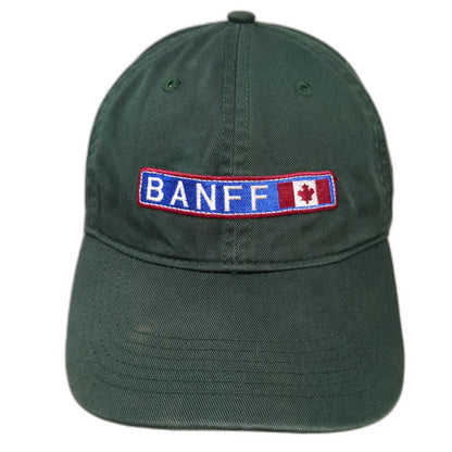 Canadian Original Baseball Cap Green One Size Banff Canada Flag Strapback Hat