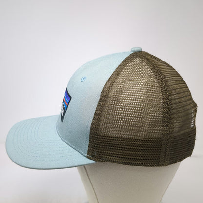 Patagonia Trucker Hat Blue Brown One Size Fitz Roy Mountain Logo Mesh Snapback