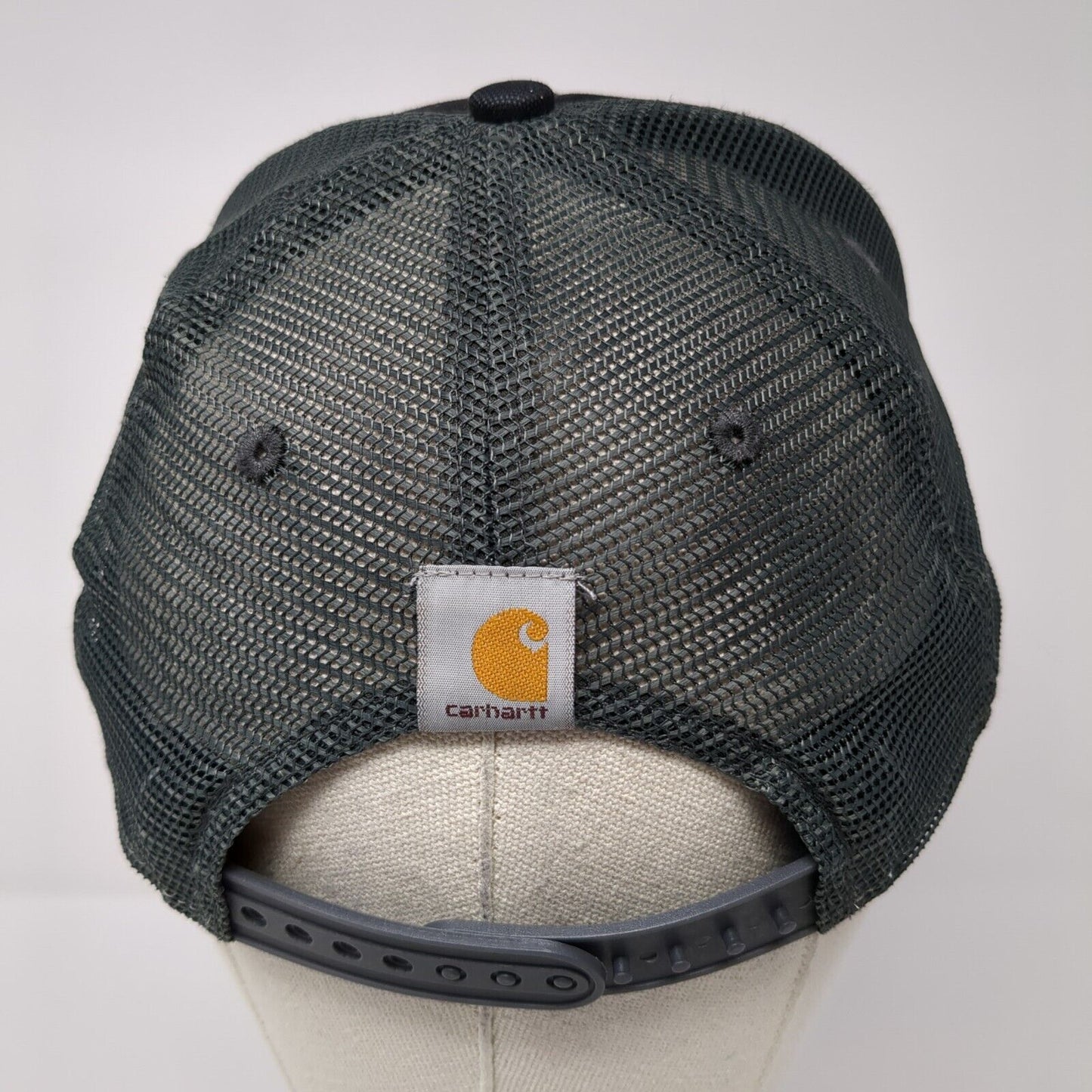Carhartt Snapback Mesh Back Trucker Hat Black One Size Adjustable