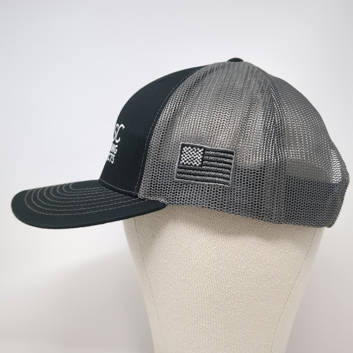 Richardson Trucker Hat Black Gray Blue One Size ASC Building Products Snapback