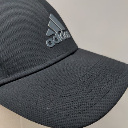 Adidas Strapback Hat Black One Size Adjustable Vented Holes 6 Panel