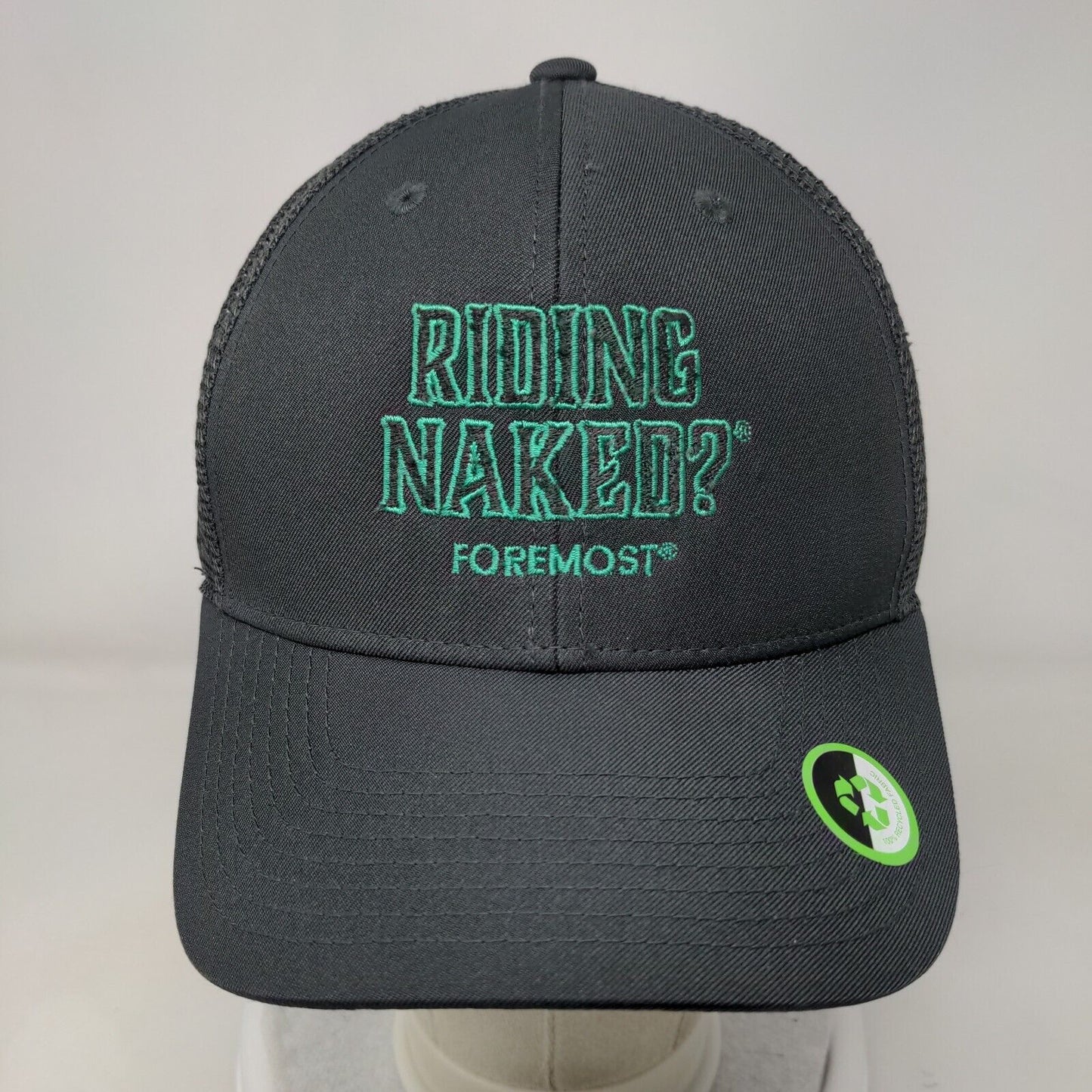Riding Naked? Foremost Snapback Trucker Hat Gray OS Mesh Back Port Authority