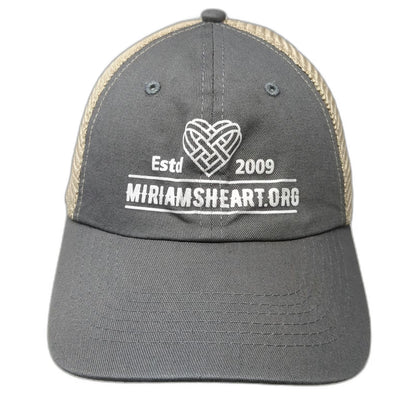 Image-N Trucker Hat Gray White Beige One Size Miriams Heart Mesh Snapback 2009