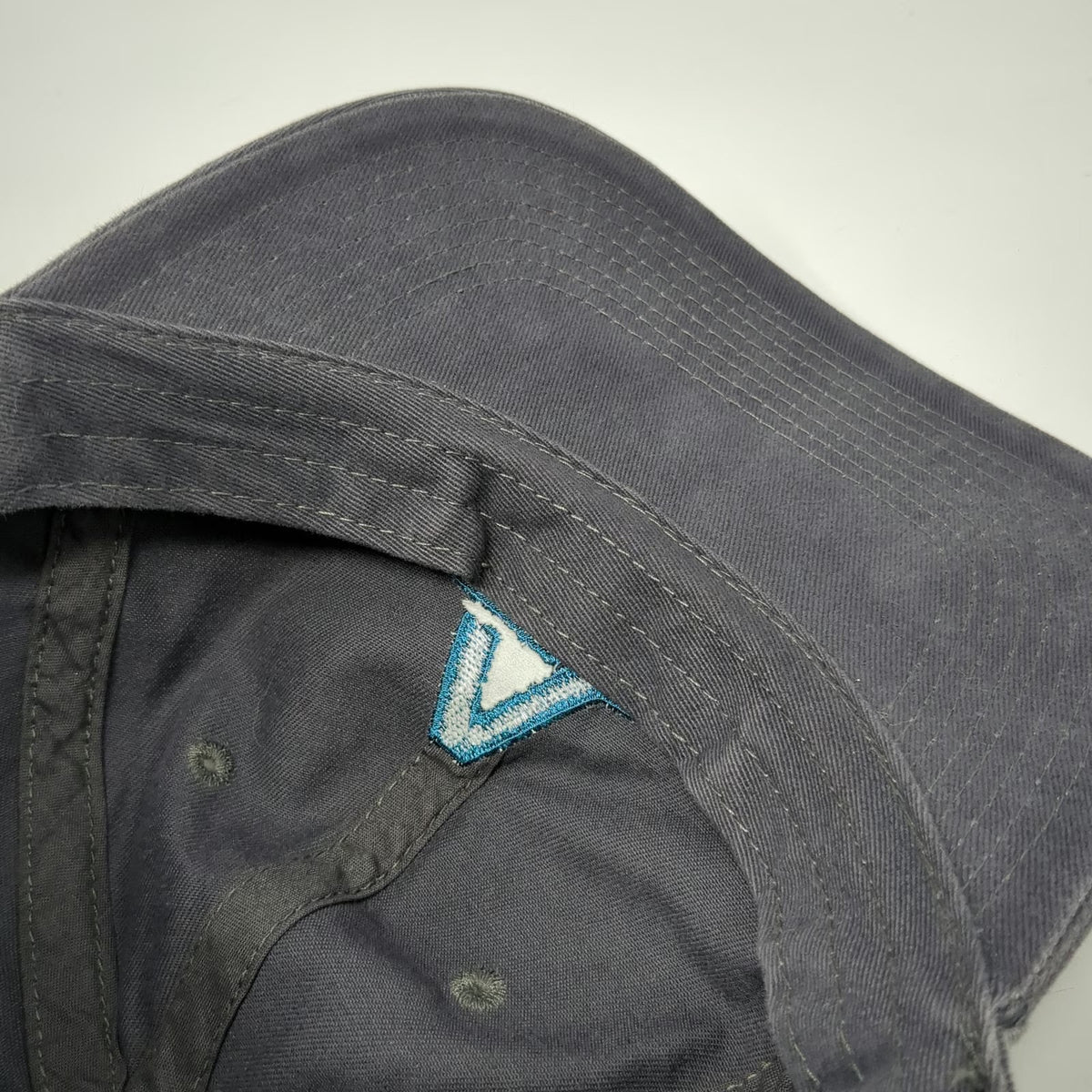 Port Authority Baseball Cap Gray OSFM Teal Embroidered Logo Hat Strapback Cotton