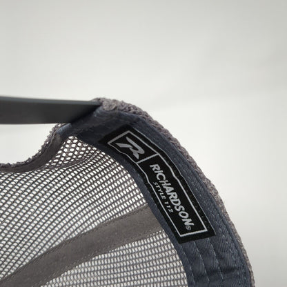 Richardson Snapback Mesh Back Trucker Hat Gray One Size Letter Logo