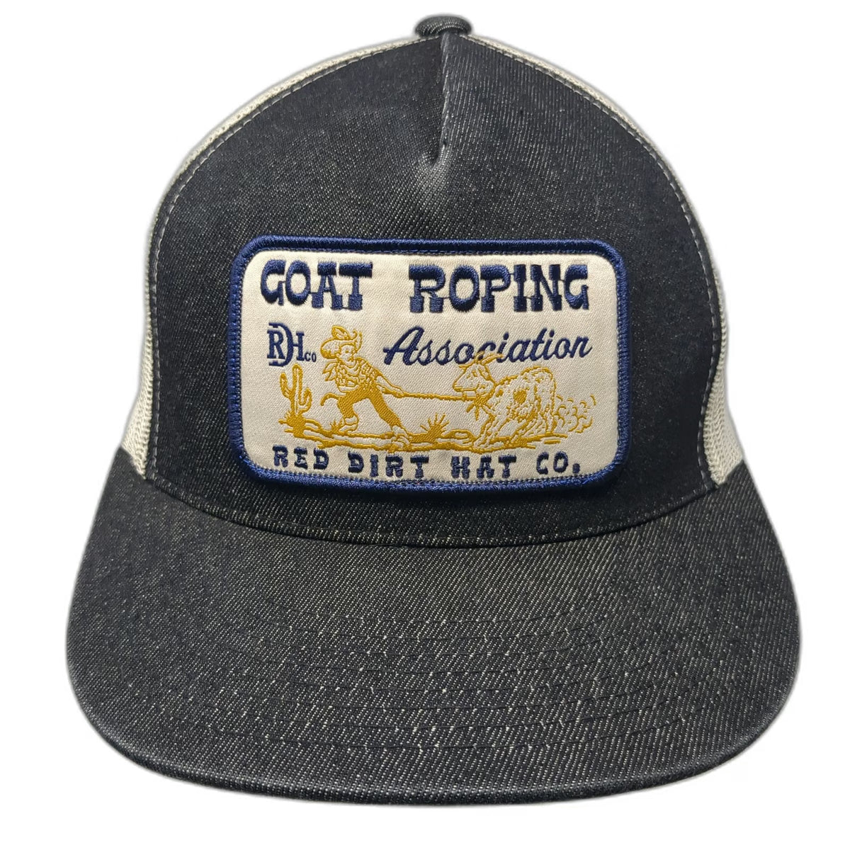 Red Dirt Hat Co. Trucker Hat Black OSFM Goat Roping Association Mesh Snapback