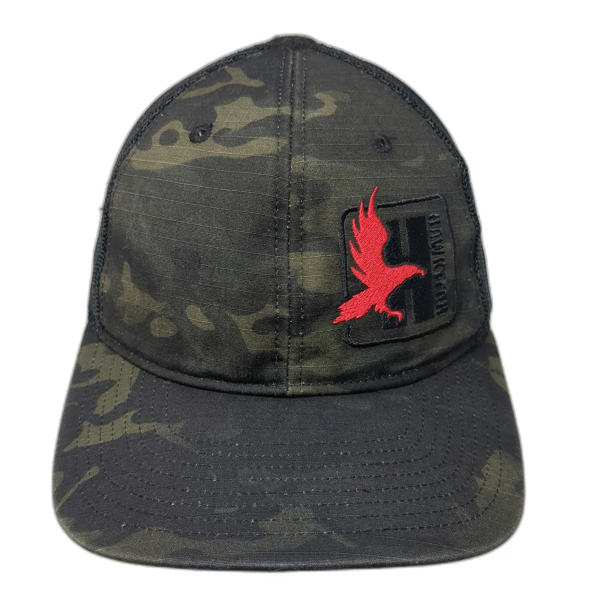 Richardson Trucker Hat Black Camo One Size Red Hawktech Mesh Snapback hat
