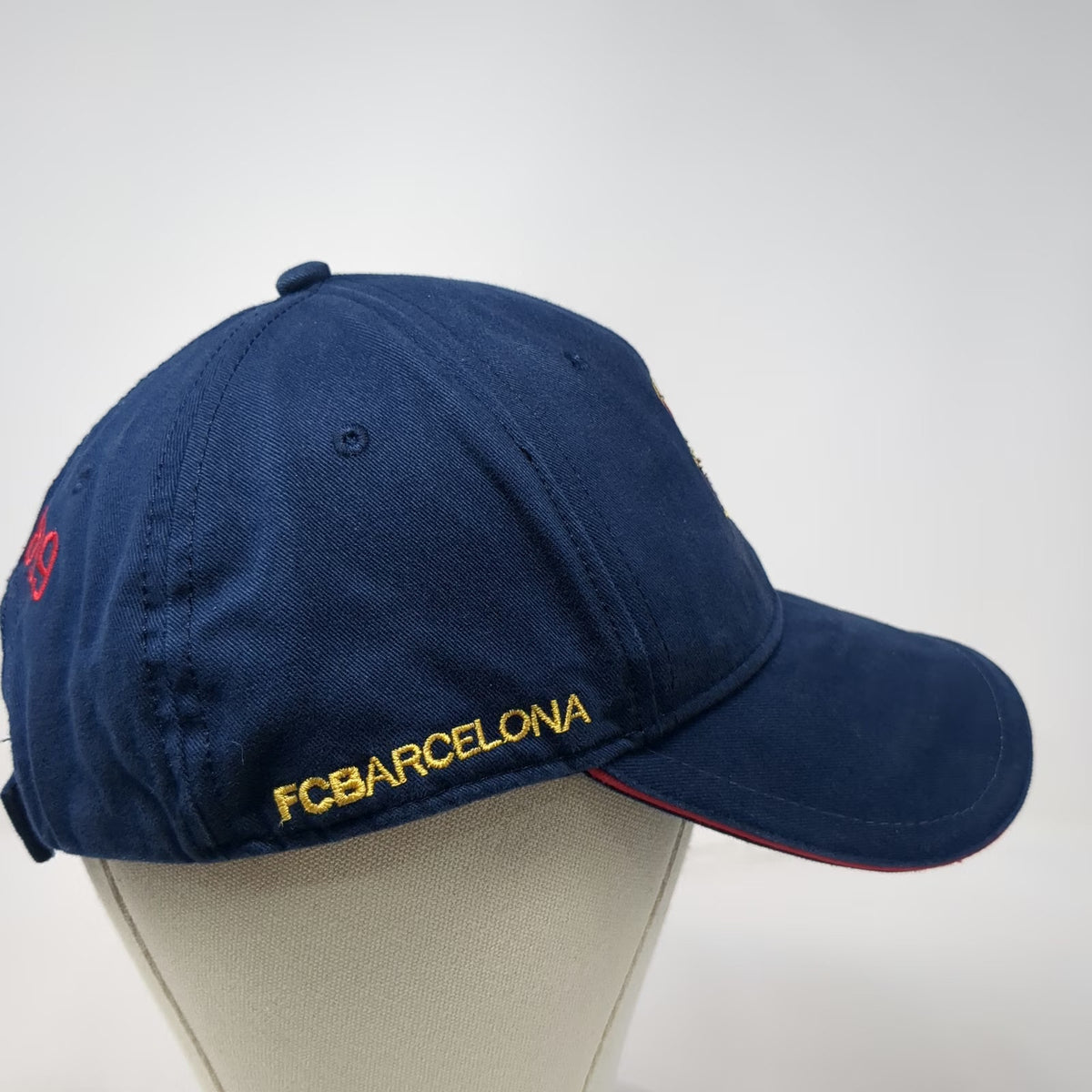 FC Barcelona Soccer Blue One Size Crest Stripes Strapback 1899 Official Cap Hat