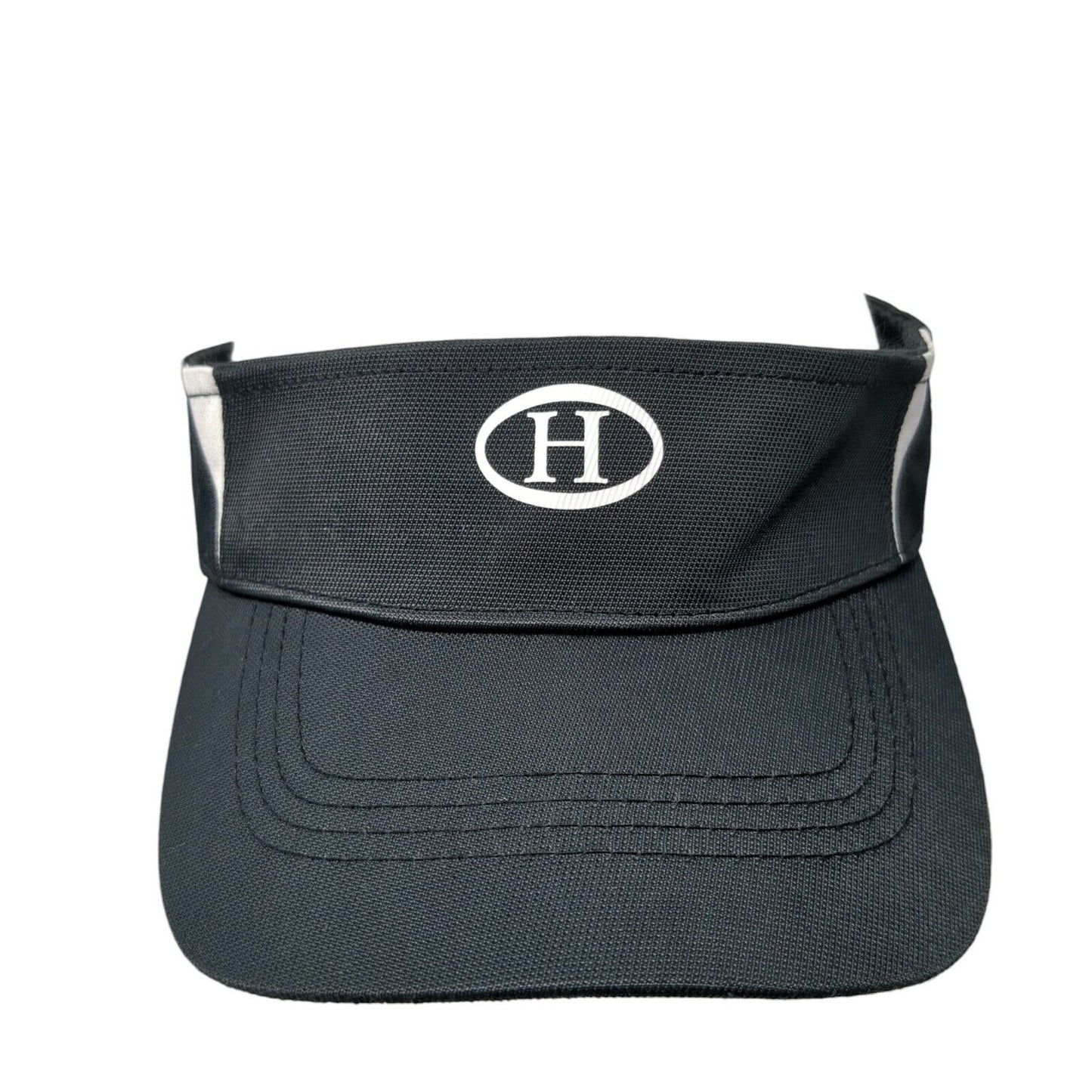 Letter H Golf Sun Visor Hat Black One Size Adjustable Lightweight Sport-Tek