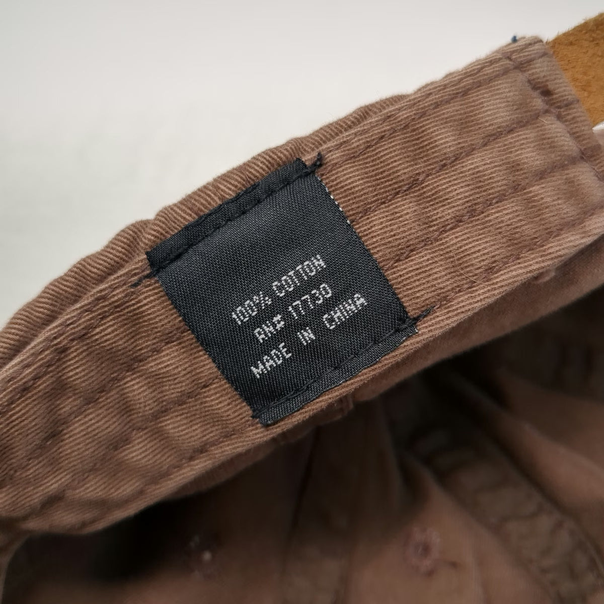 Moss Baseball Cap Brown One Size Leather Strapback 75 SRF CA Cotton Twill Hat