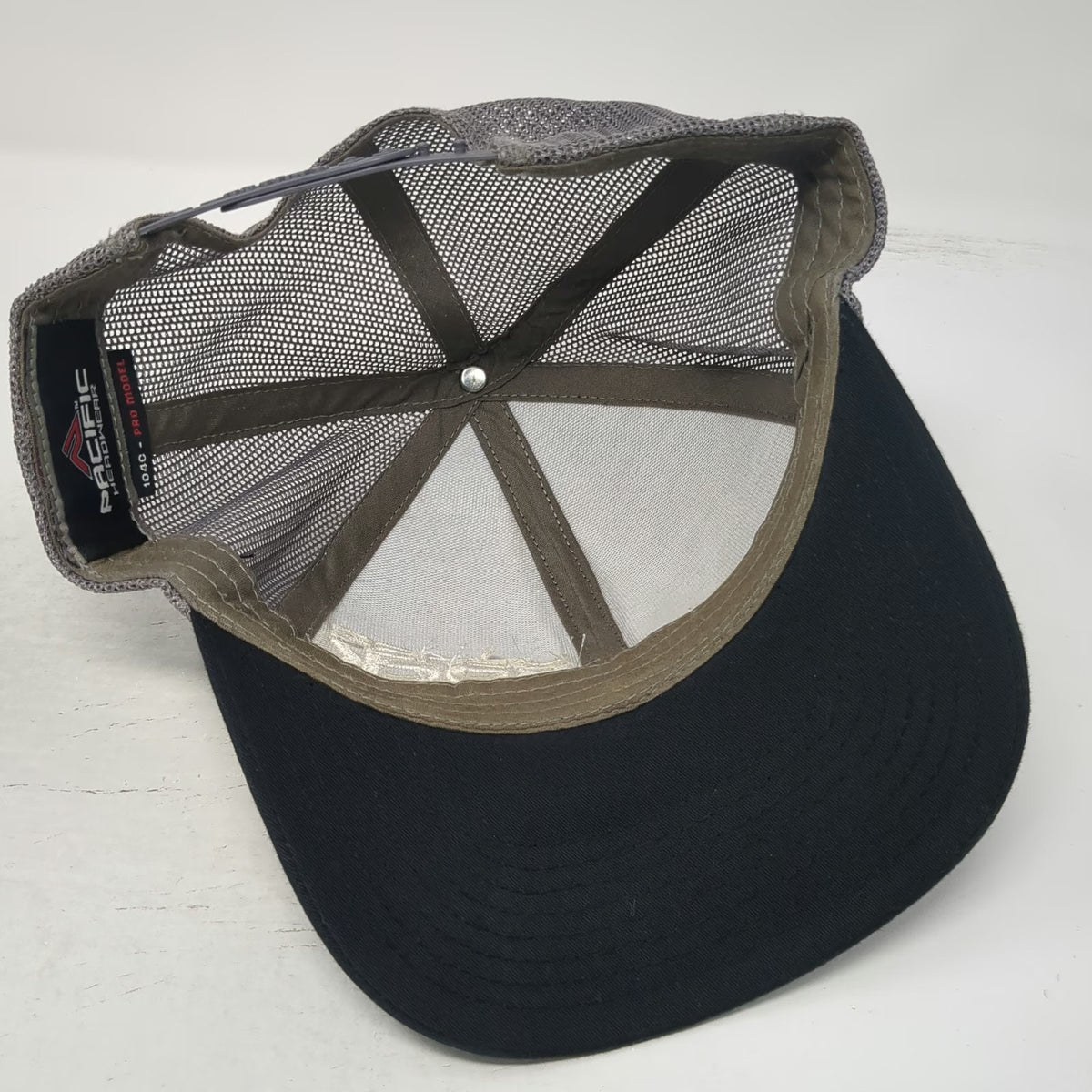 Pacific Headwear Trucker Hat Black Gray One Size Mesh Snapback Higher Rock Radio