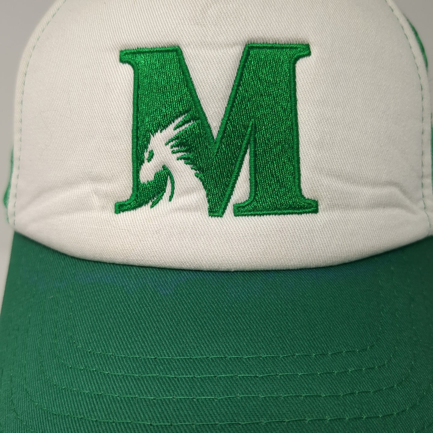 Letter M Snapback Mesh Back Trucker Hat Green One Size Embroidered Logo