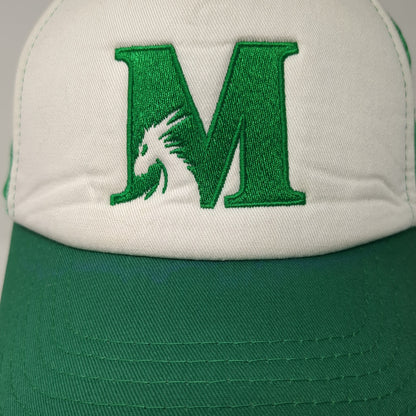 Letter M Snapback Mesh Back Trucker Hat Green One Size Embroidered Logo