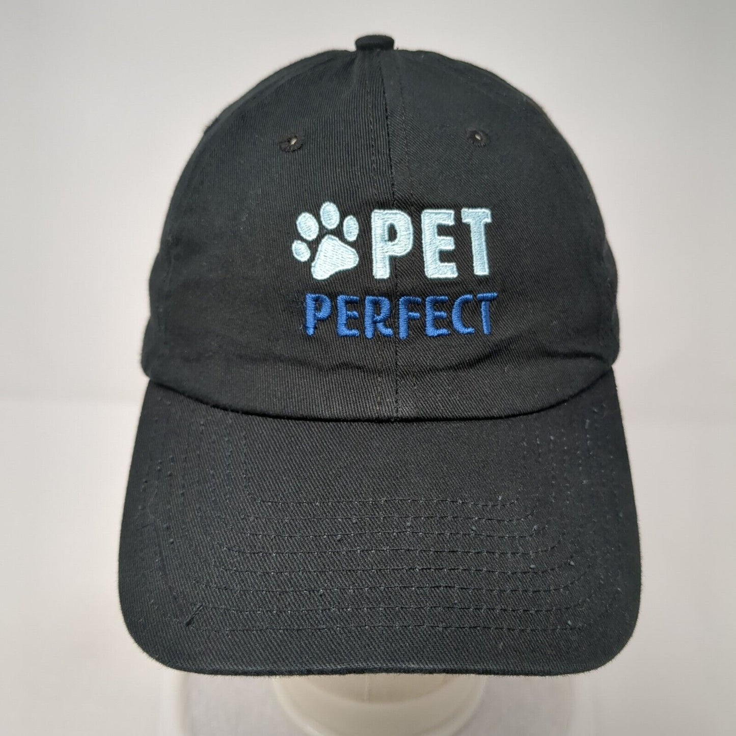 Pet Perfect Strapback Hat Black One Size Adjustable Embroidered 6 Panel AB Prime