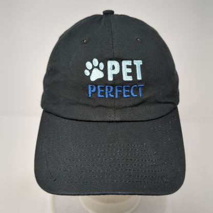 Pet Perfect Strapback Hat Black One Size Adjustable Embroidered 6 Panel AB Prime