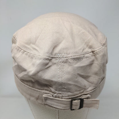 Unbranded Slideback Cadet Army Cap Hat Tan One Size Beaded Bow