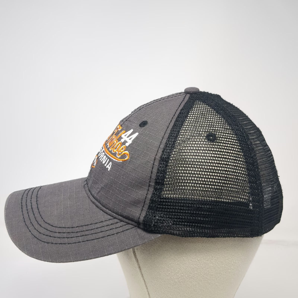 Mountain Trucker Hat Gray Black Orange White One Size Snapback Lake Tahoe Mesh