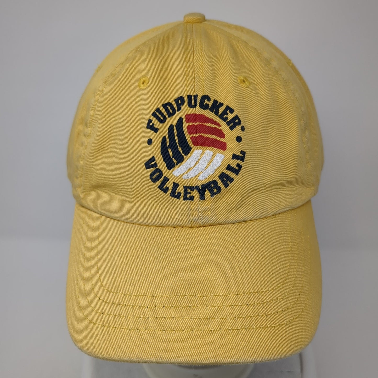 Fudpucker Volleyball Slideback Hat Yellow One Size Adjustable KC Caps
