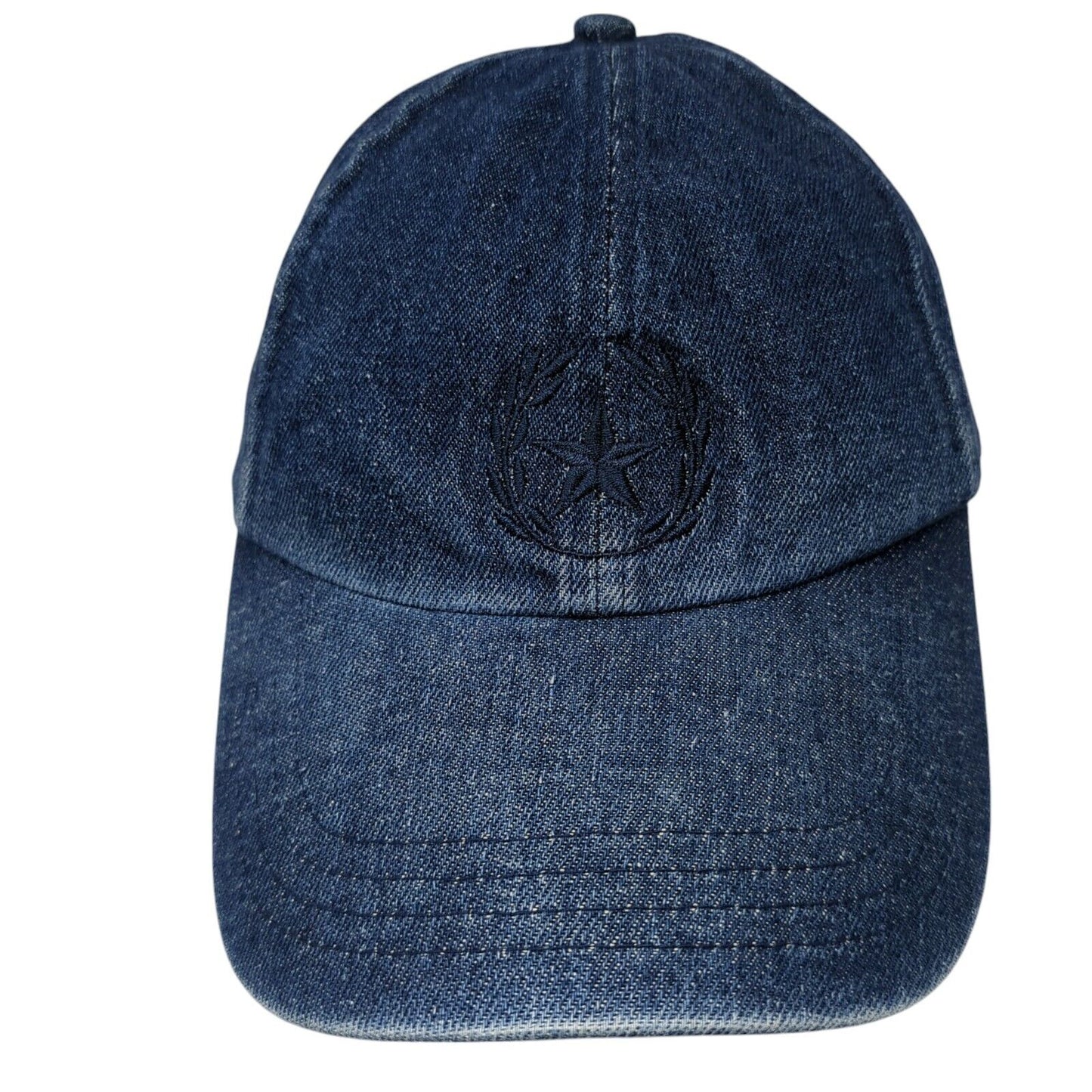 Unbranded Strapback Hat Blue One Size Adjustable Embroidered Logo Denim