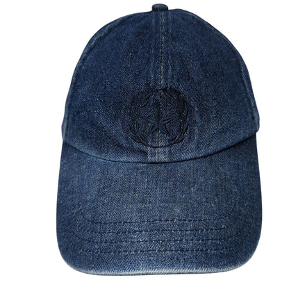 Unbranded Strapback Hat Blue One Size Adjustable Embroidered Logo Denim