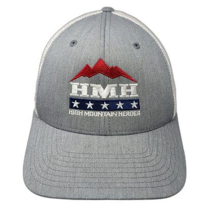 Richardson Baseball Cap Gray White Red M Mesh Flexfit High Mountain Heroes Hat