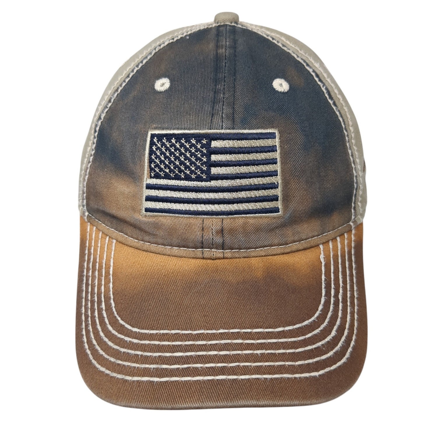 USA Flag Strapback Hat Multicolor One Size Adjustable Outdoor Cap