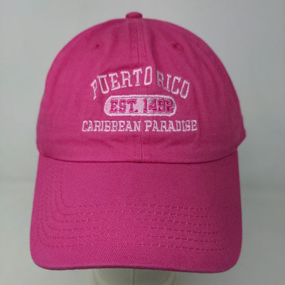 Newhattan Women's Slideback Hat Pink Size OSFA Embroidered Puerto Rico Logo