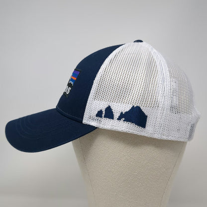 BananaBay Trucker Hat Blue One Size Cabos Mountain Patch Mesh Snapback Logo
