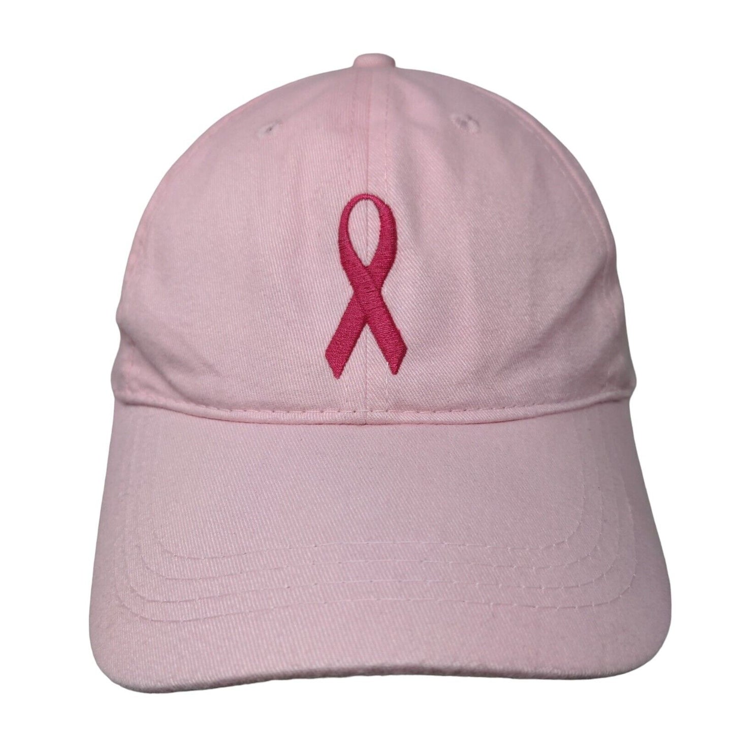 Breast Cancer Awareness Strapback Hat Pink OS Adjustable Embroidered Apollo USA