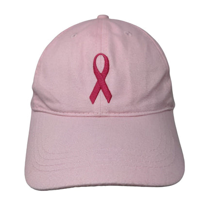 Breast Cancer Awareness Strapback Hat Pink OS Adjustable Embroidered Apollo USA