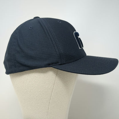 TravisMathew Baseball Cap Blue XL Flexfit Mesh Textured Athletic Logo Golf Hat