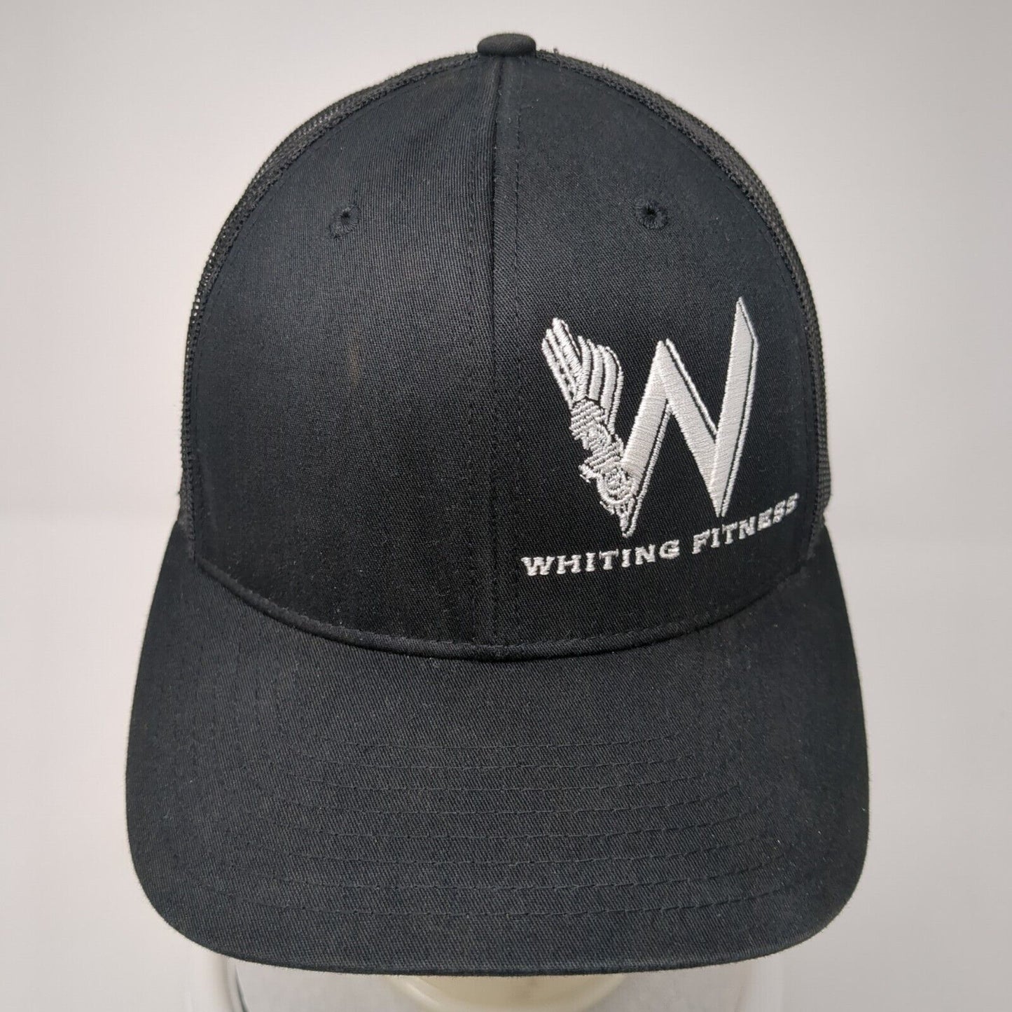 Whiting Fitness Snapback Trucker Hat Black One Size Mesh Back Richardson